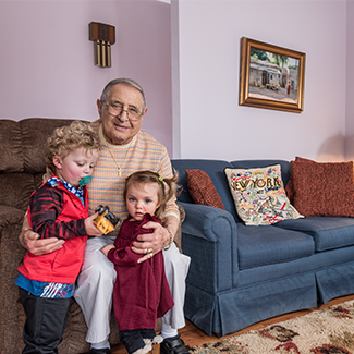 Anthony with his grandchildren