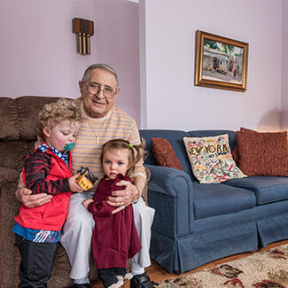 Anthony with his grandchildren