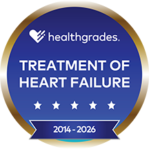 Health Grades Five Star for Treatment of Heart Failure Bagde 2014-2026